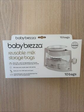 Baby Brezza Reusable Milk Storage Bags - White